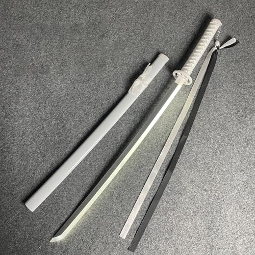 HJHUUA Sables de luz Blancos de 100 cm,bokken Hecho a Mano con Tira de luz,Katana de Madera,Espada samurái de bambú para Cosplay,Fiestas,Entrenamiento de Kendo y Regalos.