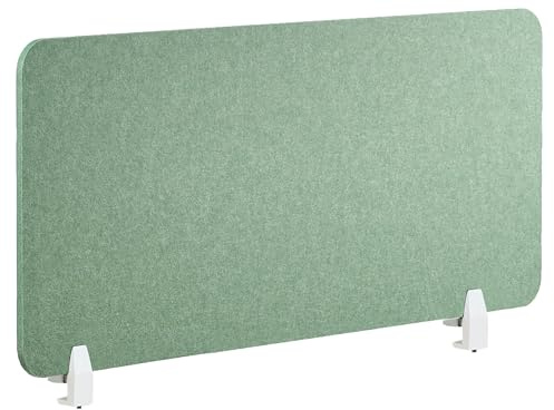 Beliani Divisorio da scrivania Pet Pannello Acustico Tessuto fonoassorbente 120 x 50 cm Verde