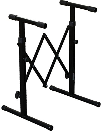 GVI Keyboardständer schwarz, hoch Höhe 70-97 cm Auflage 30 cm