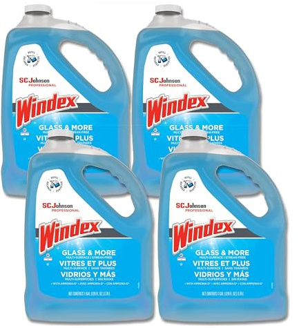 SC Johnson Professional Windex Glass Cleaner Refill, 1 Gallon, 4 Count
