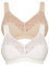Susa Damen Baumwoll Basic BH, Ivory/Pure Beige, 100C EU