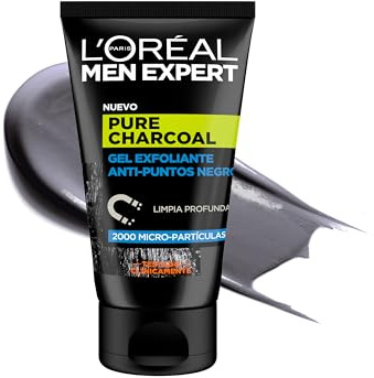 L'Oréal Paris Men Expert Pure Charcoal Gel Exfoliante Anti-Puntos Negros para Hombre, 100ml