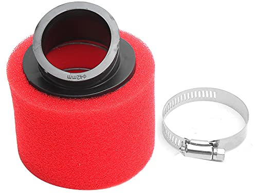 Vinklat Rött 42 Mm/1,65 Tum Dubbelskum Luftfilter, för Dirt Bike 125cc 140cc