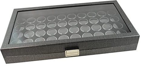 Espositore per anelli, orecchini, ciondoli, collane, monete, orologi (cassa con inserto nero 50 Gempot)