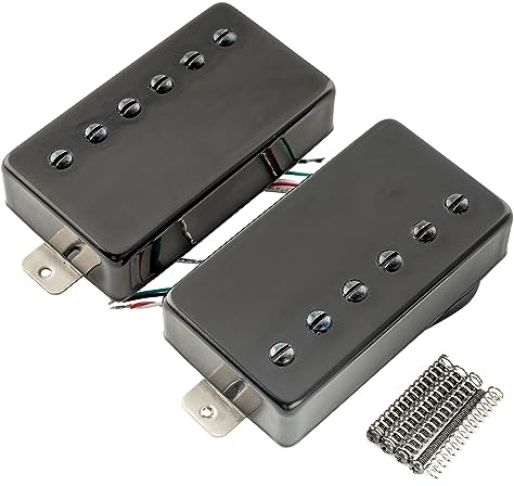 Artec LPA210 Alnico 5 Covered Standard Humbucker Neck Bridge Pickup Set for Les Paul Style Electric Guitar, Black