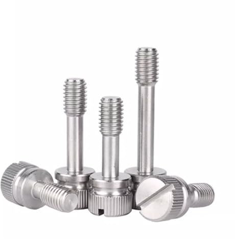 Foyoram Lot de 6 vis imperdables M5 x 40 mm à tête moletée avec fente en acier inoxydable (M5 x 40 mm)