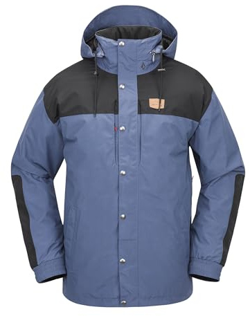 Volcom Men's Longo Gore-Tex Baggy Fit Snowboard Jacket, Indigo, Large