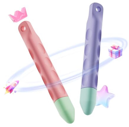 Kinder Tablet Stift Für Touchscreen, DIGIROOT 2 Stück Violett-Rosa Stylus-Stifte, Kompatibel mit Amazon Fire HD 8 Kids-Tablet, iPad, iPhone, Tablets, Kindle und Allen Touchscreen-Geräten