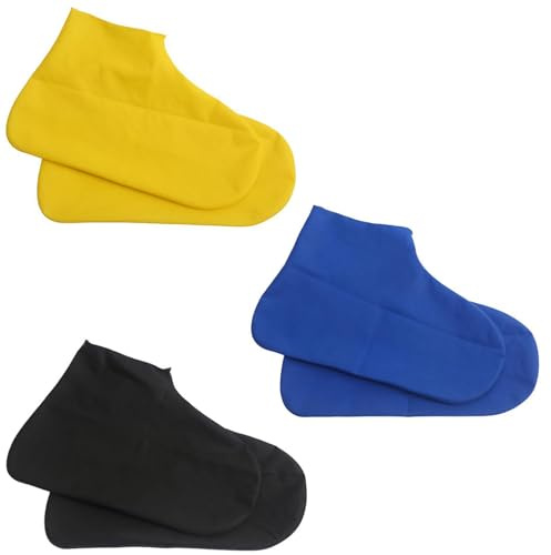 Couvre-Chaussures Imperméables,3 PCS Couvre-Chaussures en Silicone Réutilisables Surchaussures Impermeables Surchaussure Pluie pour la Pluie les Jours de Neige les Routes Boueuses