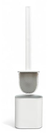 Escobilla de Baño WC Silicona con Soporte Antigoteo Cepillo Inodoro Flexible y Antibacteriano Escobilla Silicona WC Moderna y Resistente Limpieza Profunda Baño Ecoaliti
