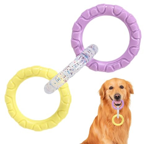 3 Ring Dog Toy, Schlepper für Hunde – 3 Ringe TURT Dog of War Spielzeug, interaktives Beisspiel, Teether Outdoor, Trainingsausrüstung, fördert die Zahnpflege für kleine mittelgroße Welpen