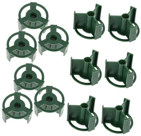FUTUREORYY 20 Piezas Base de Taladro de Cuero titulares de Flores conmemorativas Insertos para jarrones funerarios Insertos de jarrón para Tumba de Cementerio el plastico Dark Green