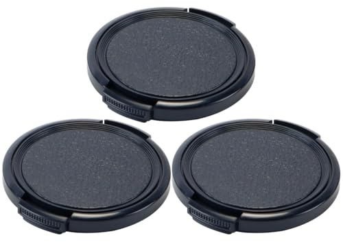 Hoite 3 x 52 mm objektivlock, snäppbara på sidorna, universellt skydd för DSLR-objektiv, gänga, skyddstillbehör