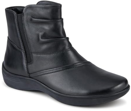 Pavers Wide Fit Leather Ankle Boots - Black Size 7