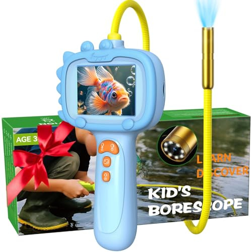 Daxiongmao Kinder-Endoskop mit Licht – pädagogisches Wissenschafts-Erkundungsspielzeug-Set, Naturaktivitäten Endoskopkamera Mit Licht, Endoskopkamera, Gadgets für Männer (Blue)
