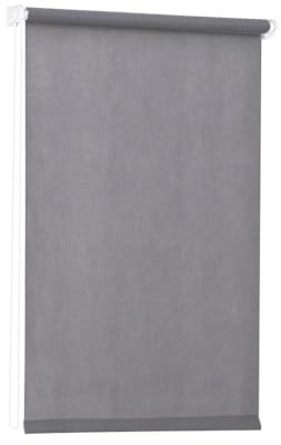 Sekey Verdunklungsrollo ohne Bohren Klemmfix 80 cm breit, Vliesstoff Seitenzugrollo Hitzeschutz Sichtschutz und Sonnenschutz Wandmontage Deckenmontage Klemmrollo, 80 x 130 cm, Grau Vliesstoff