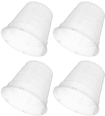 jojofuny Set da 4 Cestini Idroponici in Plastica con Tazze a Rete Scanalata, Vasi per Coltivazione senza Terra di Verdure per Balcone, Filtro Controllo Radici, Contenitori Riutilizzabile
