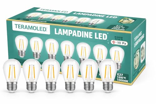 Teramo led 10 Lampadine Led E27 2W=20W S14 Per Cordoniere Da Esterno Luce Calda Naturale Fredda (LUCE CALDA)