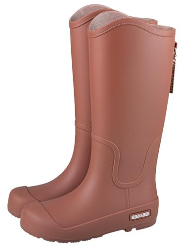 Genérico Botas De Agua Mujer Caña Alta, Botas De Goma Mujer, Suela Gruesa Ligero Impermeables Antideslizante Galochas Moda Casual Monocromo Holgados Cómodo Botas Adecuado Para Clima Frío