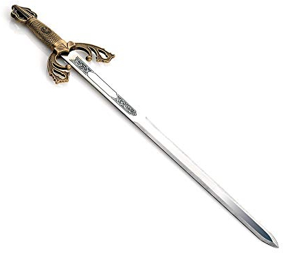 RegalosDeBodaOnline Espada TIZONA PEQUEÑA GRABADA para Cortar Tarta Novios Boda o comunión SIN Filo Espadas CID