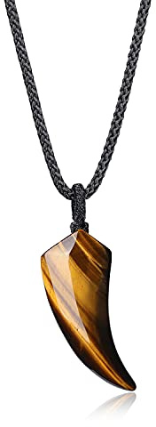 COAI Wolf Tooth Healing Crystal Stone Necklace