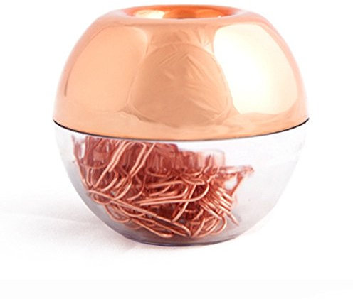 TTBD 100 Bueroklammern in Rotgold Magnetic Clip Dispenser, Rose Gold Bueroklammern Halter, 28mm, Rotgold, 100 Clips Pro Box