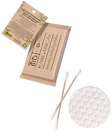 100 Vanity Kits de 2 Bastoncillo y 2 Discos para Hoteles | Set de Cosmética Ecológico Envuelto Individualmente | Para Hoteles, Viajes y Huéspedes | 100 Amenitiy Kits