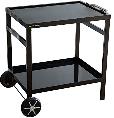 Cook'in Garden Happy Garden Aparador metálico para Plancha COBAN. Carro de Exterior con Ruedas para Plancha y Barbacoa