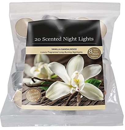 Pride Home & Garden PHG Fresh Scented Tealight Candle 8 Hour Burn Time Long-Lasting Set Fancy Decor Premium Quality (Vanilla and Sandalwood) (PHG-FSTC_8HRS)
