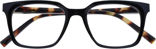 OPULIZE KOI Lunettes de Lecture - Large Monture Rectangulaire Élégante - Coloris Noir - Hommes Femmes - Charnières à Ressorts - R50-1 - +3.00
