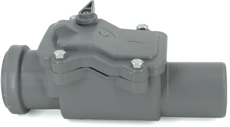 Rückstauverschluss Ø DN 50 Grau | Rückstauklappe mit Verriegelbarer Rückschlagklappe Rückstauventil Froschklappe Abfluss Abwasser KG HT Rohr