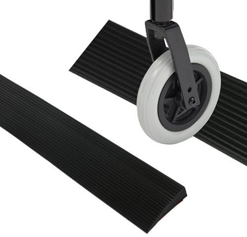 Rampa per Soglia in PVC, 900 x 80 x1.5 cm, Può essere Tagliata, Rampa per Sedia a Rotelle, Carico 800 kg Superficie Antiscivolo – per Sedie a Rotelle, Passeggini, Deambulatori e Scooter（1.5 cm）