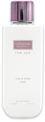 Fine Perfumery London Fragrances Rose and White Musk - Perfumes for Women - Womens Fragrances - Gourmand Vanilla Notes - 3.4 oz EDP Spray