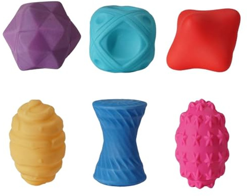 Syengery Lot De 6 Balles Sensorielles, Balles Souples Bebe, Balles Texturées Bébé, Set De 6 Balles Sensorielles pour Bébés Texturées pour L'éveil Et L'apprentissage des Garçons Et Filles