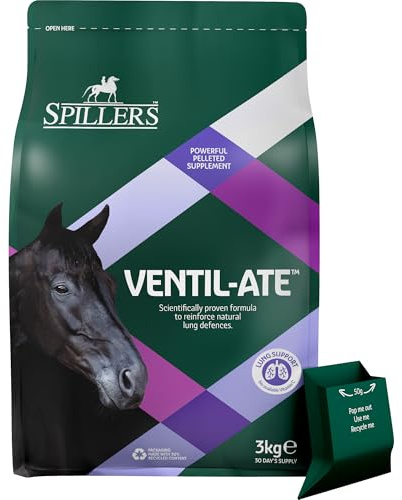 SPILLERS Ventil-ate Horse Supplement (3kg) Respiratory Supplement for Horses and Ponies Stabled for Long Periods, Traveling or on Box Rest - 30 Day Supply Horse Supplements