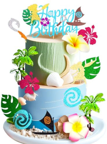 moana cake topper décor de gâteau d'anniversaire hawaii moana cupcake topper fournitures pour la fête d'anniversaire de bébé