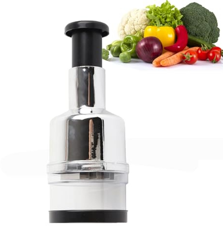 Majatou Chopper per cipolle, tritato per cipolle tritaverdure un mano -tritatutto manuale in Acciaio inossidabile per cucina domestica Ristorante Argento domestico
