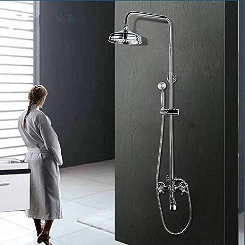 Miscelatore Per Doccia Da Bagno Con Doccia A Mano Cromata In Ottone Solido In Argento Placcata Bagno Doccia Set Pioggia Piovoso Rubinetto