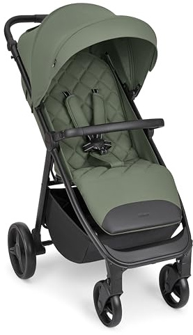 KikkaBoo Passeggino Leggero da Viaggio URBAN, 0+ Mesi fino 22 kg, Pieghevole Automatico, Compatto, Schienale Reclinabile, Sospensioni su Tutte le Ruote, Verde