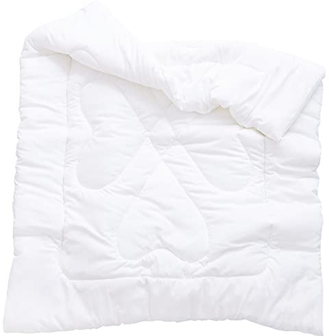 J-pinno Down Alternative Comforter Crib Quilt Toddler White Blanket Lightweight Duvet Insert Machine Washable 47 X 59