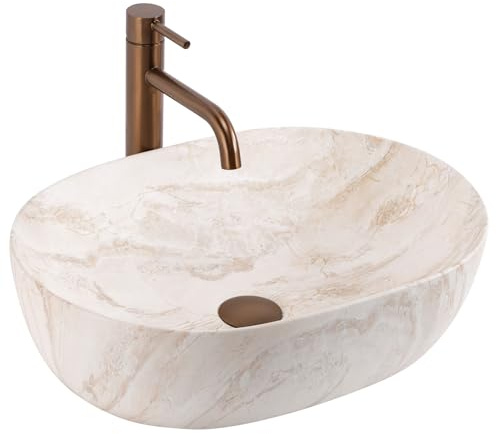 Lavabo Sobre Encimera Rea Amelia Kallisto 48 Beige 48X34,5X13,5Cm