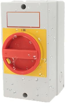 Enclosed Rotary Isolator Switch, 380V 32A Universal Rotary Cam Selector Changeover Switch, IP65 Enclosure Outdoor Weatherproof Electrical Box