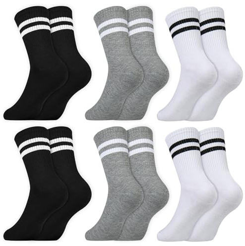 FEISIGE 6 Pairs Sports Socks - Breathable Ankle Cotton Liners for Gym, Leisure & Everyday Wear, Multipack for Men & Women, Size 5-11