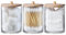 SoapUp® 3 Design-Aufbewahrungsboxen für Badezimmerzubehör | Aus transparentem Acryl & mit Bambusdeckeln | Aufbewahrung für Wattestäbchen, Wattepads, Kosmetik | Deko | OriginalCorner®