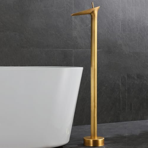 BiaoTeng Grifo de Pie para Bañera Exenta Cascada Retro agua Fría y Caliente Laton Grifo Bañera Exenta Antiguo