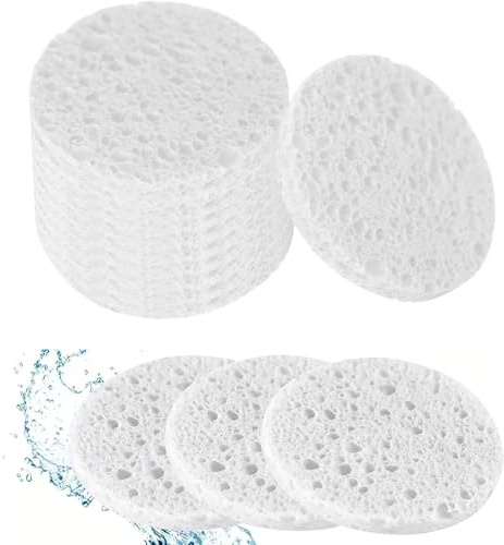 80 Pcs Facial Sponges, White Compressed face sponges Cleansing, Face Cleansing Pads for Daily Skin Care Deep Cleaning Makeup Removalb