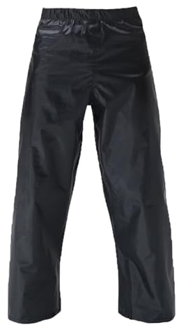 Smivibe Kids Waterproof Trousers Elastic Waist Rainproof Over Trousers with Snap Ankle Closures Boys Girls Rainwear for School Outdoor Play Black 9-10 Years