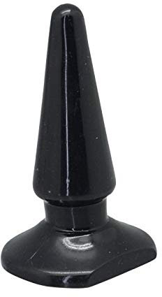 Plug dildo tappo anale dilatatore sfintere in PVC nero scivoloso