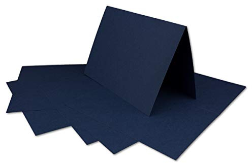 25 DIN A6 Faltkarten Dunkelblau - Karten zum Selbstgestalten 14,8 x 21 cm - Klappkarten mit 160 g/m² - Colours-4-you von Glüxx Agent