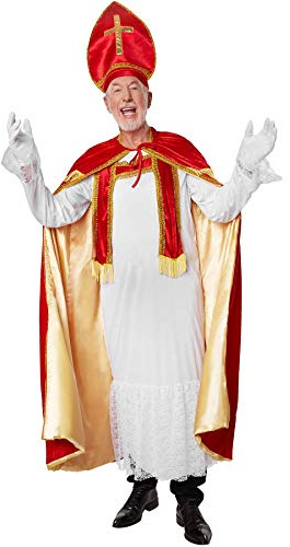dressforfun 900840 Far julkostym, Saint Nicholas kostym, biskop juloutfit set med kappa, hatt och handskar - olika storlekar - (S | nr 303453)